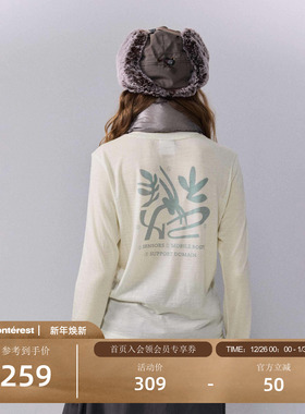 瞬时山野Monterest户外山系美利奴羊毛混纺宽松长袖T恤打底内搭女