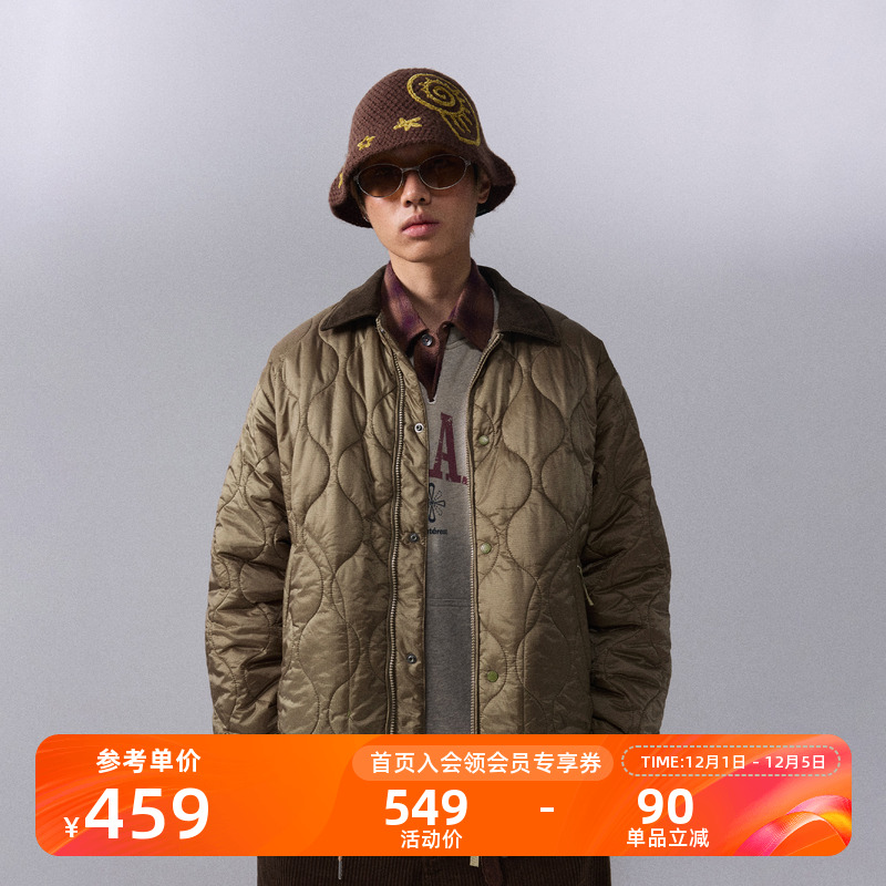 瞬时山野复古翻领教练夹克棉衣