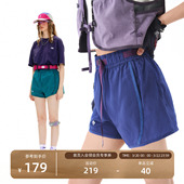 NOTHOMME户外露营金属光泽运动短裤 女士 撞色腰带遮肉显瘦热裤