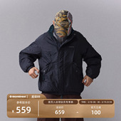 瞬时山野Monterest户外复古防泼水黑标P棉立领休闲藏帽棉服外套