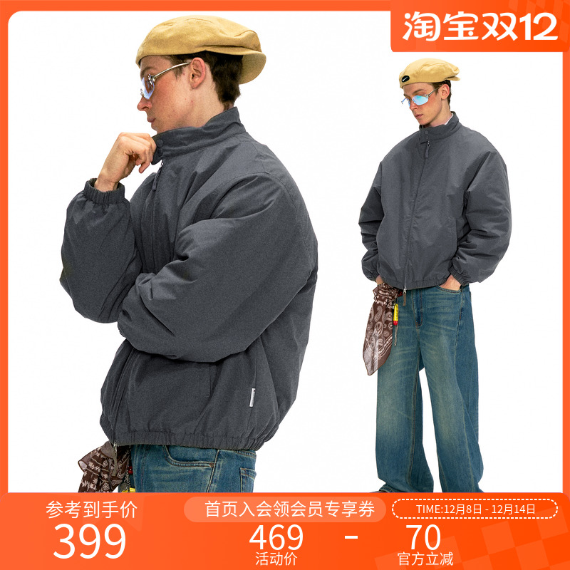 NOTHOMME户外潮牌秋冬纯色立领保暖棉衣复古哈灵顿夹克棉服外套男