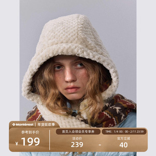 瞬时山野Monterest围巾帽子一体可拆卸双面穿戴包头连帽围巾保暖