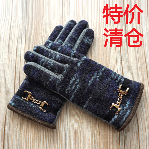 冬季羊绒加厚保暖防风骑车手套