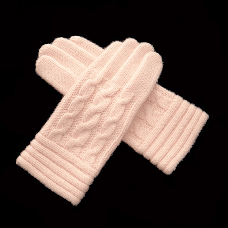 女士纯羊毛加厚户外保暖手套