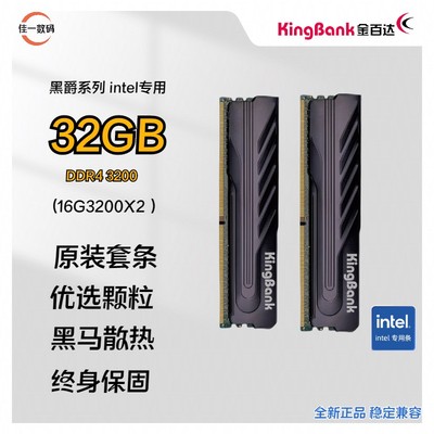 金百达 黑爵 DDR4 3200 32GB （16GX2）台式机内存套装 intel专用