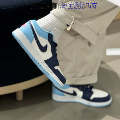耐克/Nike Air Jordan 1 AJ1白蓝男女百搭低帮篮球鞋553558-149