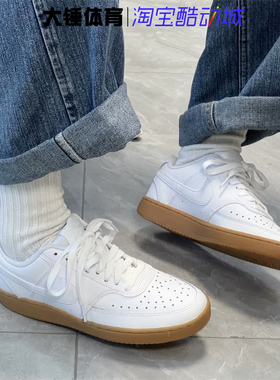 Nike耐克Court Vision 1 PU白色百搭低帮运动休闲板鞋CD5463-105