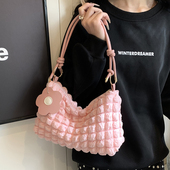 小众包包女夏2024新款 潮ins时尚 泡泡单肩腋下包百搭淑女风饺子包