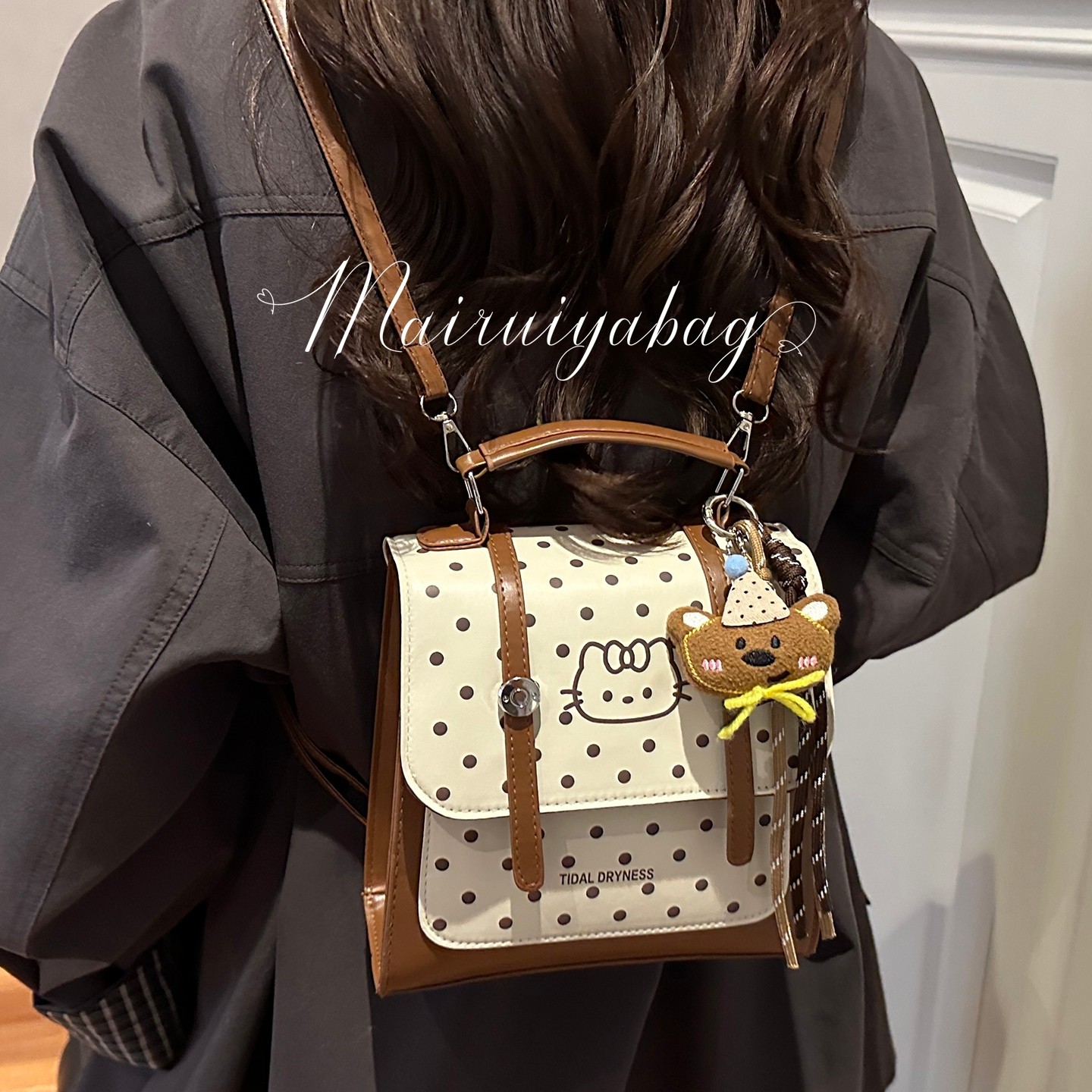 学院风女士双肩包2026新款时尚迷你背包百搭可爱手提包可斜挎女包