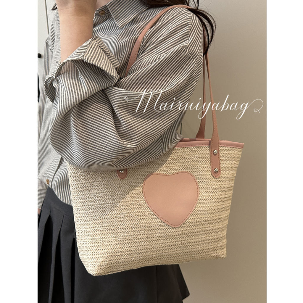 草编度假风夏天编织通勤托特包
