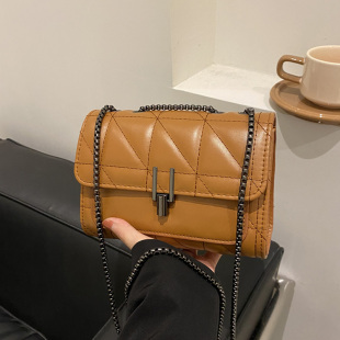 包包女2024春夏新款 质感小香风菱格链条包斜挎包腋下包迷你小方包