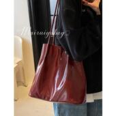 学生上课大容量包包女秋冬2024新款 潮韩版 托特包百搭休闲腋下包