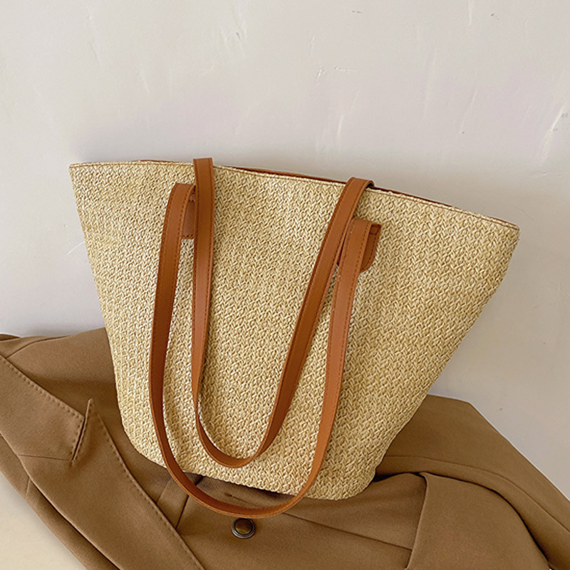 麦瑞雅草编大容量沙滩编织托特包