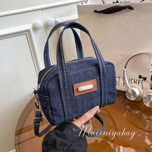 牛仔帆布高级感洋气手提枕头包