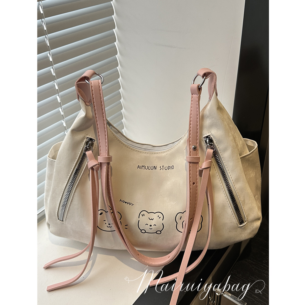 时尚小众可爱卡通质感斜挎托特包