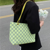 韩国托特包女包包2022新款 潮时尚 链条腋下百搭大容量斜挎购物袋包