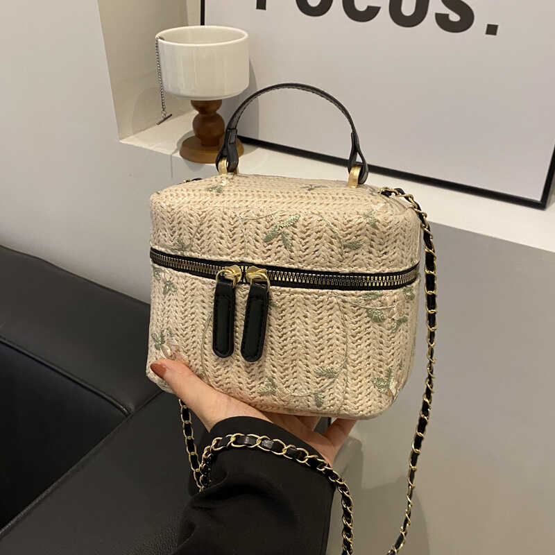 麦瑞雅百搭单肩斜挎包编织水桶包