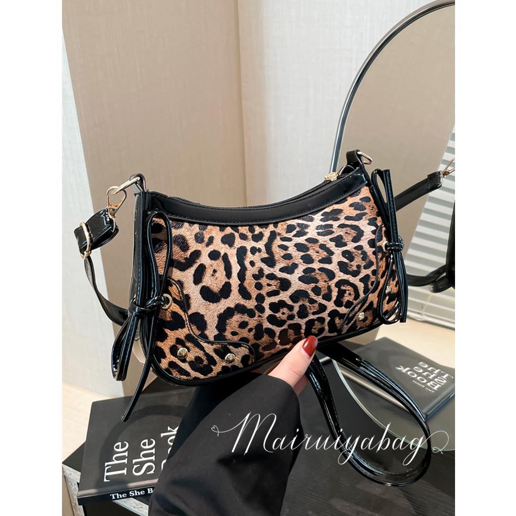 复古蝴蝶结斜挎时尚单肩新月包