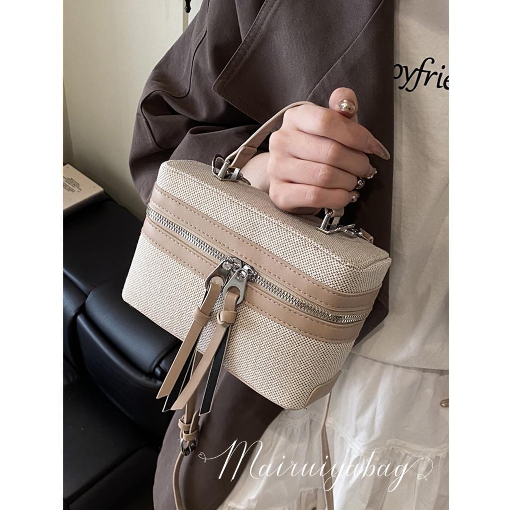 流行手提帆布硬质休闲通勤水桶包