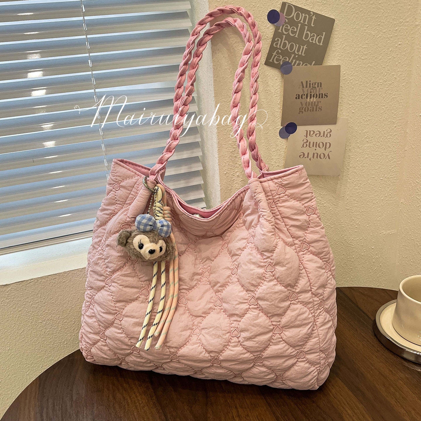 冬天韩系甜美少女泡泡托特包ins褶皱云朵包大容量通勤单肩手提包