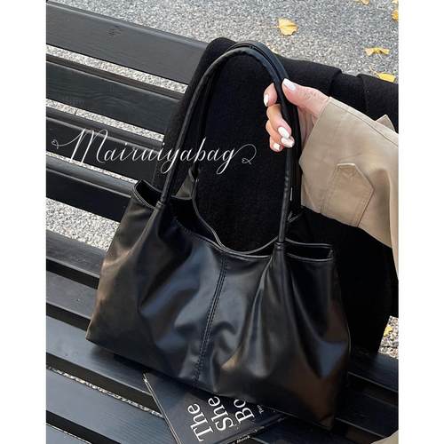 麦瑞雅大容量日常通勤褶皱托特包