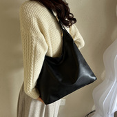 大容量包包女2023秋冬新款 简约软皮单肩腋下包复古通勤斜挎水桶包