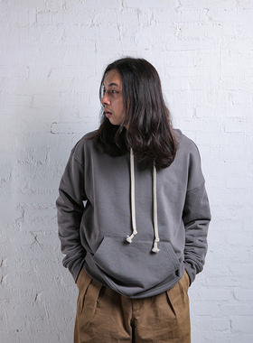 Taters and Rys美式复古宽松全棉加厚灰色潮流HOODIE连帽衫卫衣