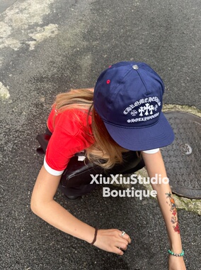 xiuxiustudio自主美式复古刺绣棒球帽男女同款遮阳帽滑板帽嘻哈帽