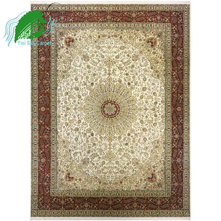 亿丝 手工真丝地毯波斯设计别墅客厅书房卧室出口土耳其蚕丝丝毯