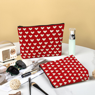 包中包印花大容量收纳学习用多功能便携拉链手拿袋上课零钱棉布袋