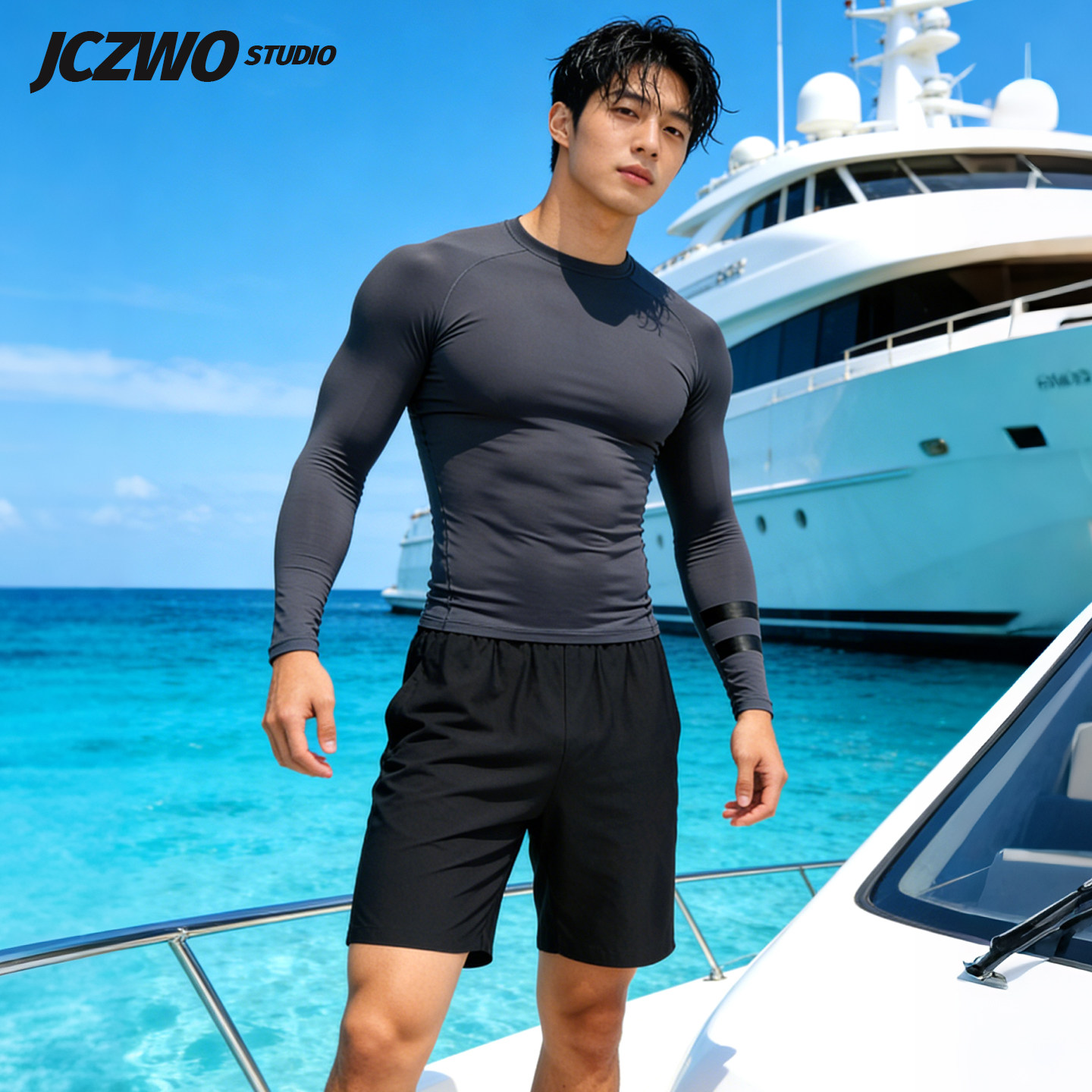 男士泳衣冲浪潜水套装防晒水母服图片