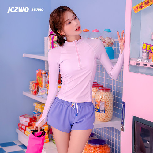 泳衣女士2026新款分体长袖防晒保守高级感冲浪浮潜水服水母衣泳裤