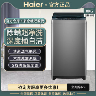 Haier/海尔XQB80-Z10D0家用8kg小型超净洗自动租房除螨波轮洗衣机