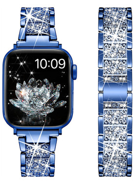 细腕镶钻适用Apple Watch表带商务苹果手表iWatch6/7/se 8 9 s10