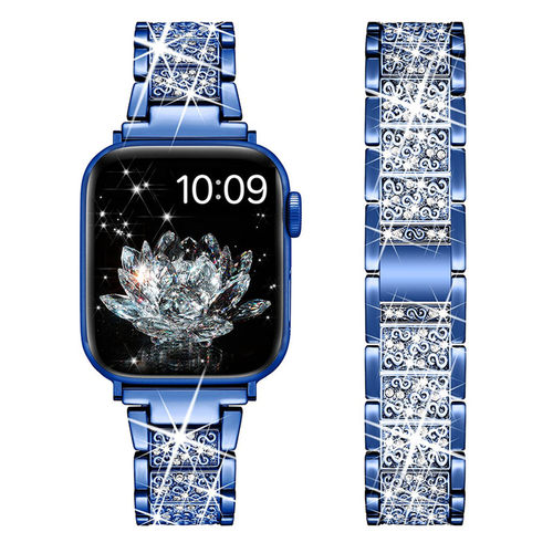 适用iwatch苹果手表表带镶钻s10