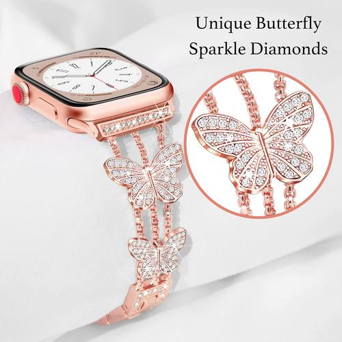 适用苹果手表蝴蝶表带s10s9