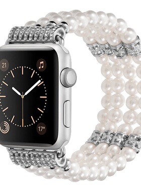 玛瑙珍珠表带适用Apple Watch 567苹果手表链苹果iWatchs9 10 s11