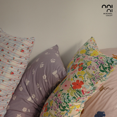 Minimal微醺｜ins氛围感印花素色混搭针织棉枕套超柔裸睡单品