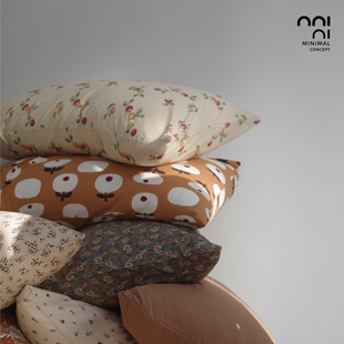 Minimal梵高印象｜ins氛围感印花素色混搭针织棉枕套超柔裸睡单品