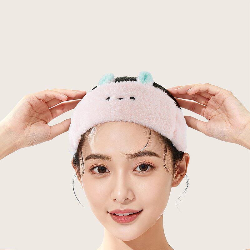 日本洗脸发带束发带圈女敷面膜专用洗漱头箍发箍卡通可爱毛绒发圈