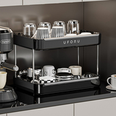 日本杯子收纳置物水杯架子沥水桌上双层咖啡杯茶杯收纳架托盘家用