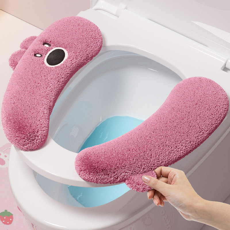 日本马桶坐垫四季通用款两片粘贴式坐便套加厚可水洗耐脏马桶垫圈