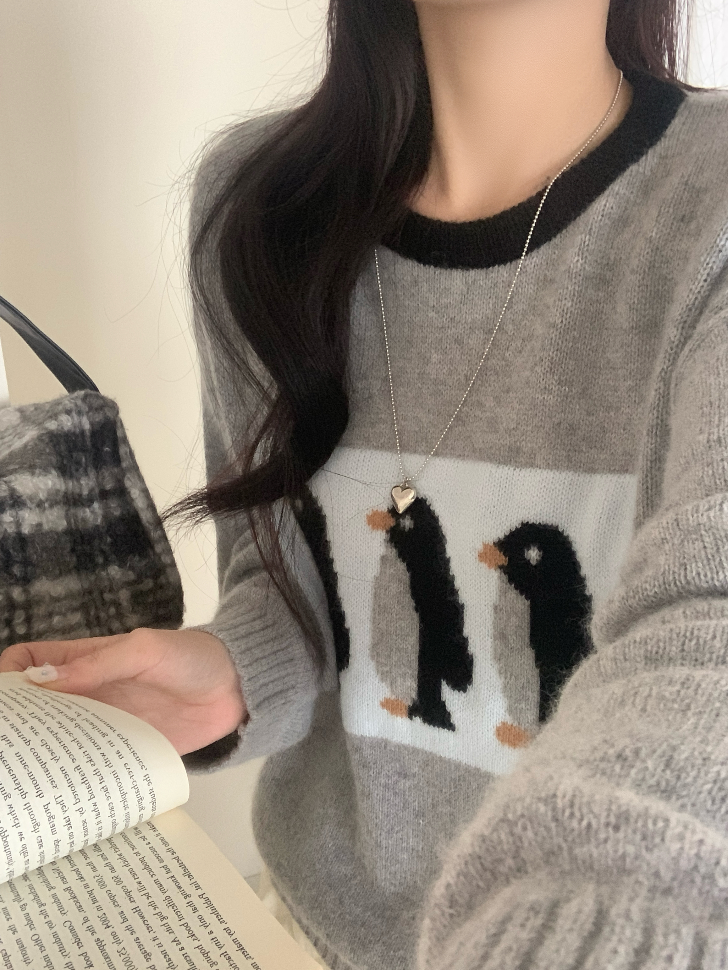 羊毛针织2025秋冬新款韩版宽松显瘦圆领套头毛衣女百搭针织衫上衣