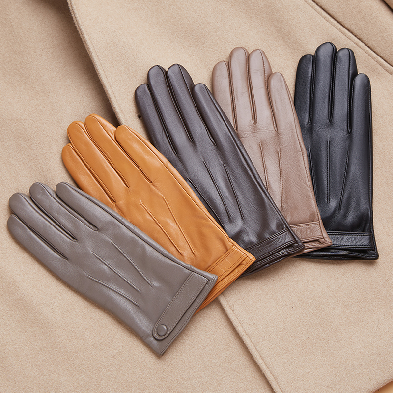 小山羊皮真皮手套女薄款单皮短款骑开车秋冬加绒保暖触屏修手纯皮