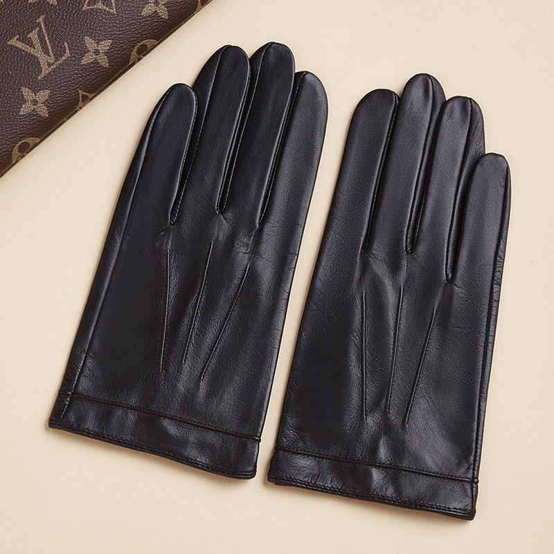 海宁山羊皮真皮手套男士薄款单层开汽车驾驶触屏修手保暖秋冬季