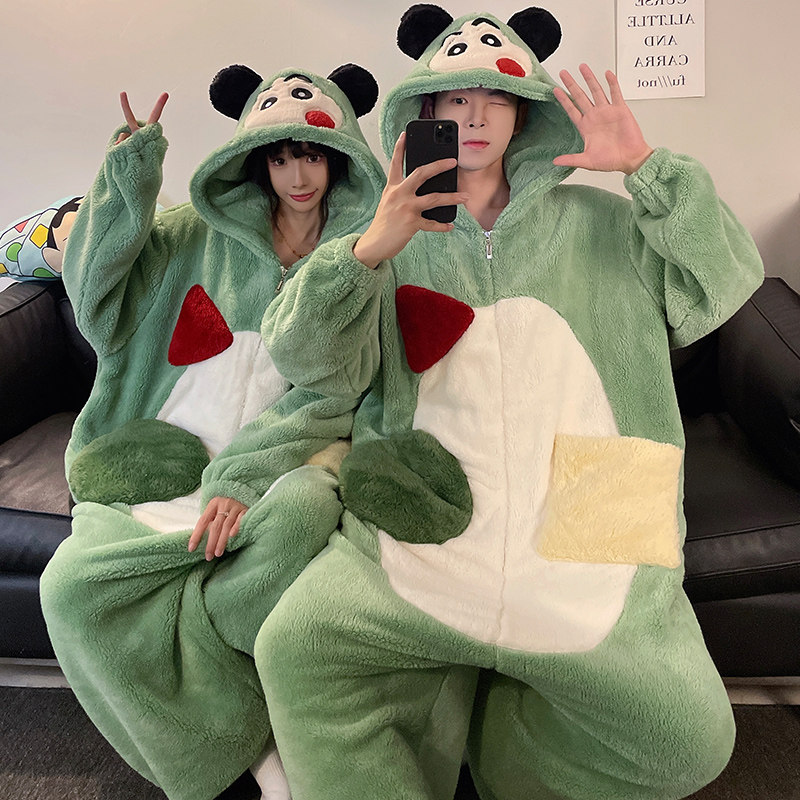 连体睡衣女珊瑚绒卡通加厚