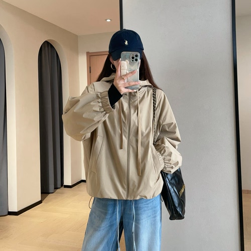 M家高质感肌理感连帽夹克短外套