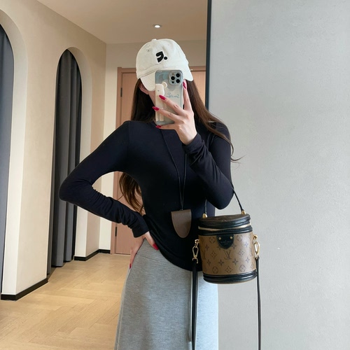 巨舒服高弹亲肤纯色长袖打底衫t