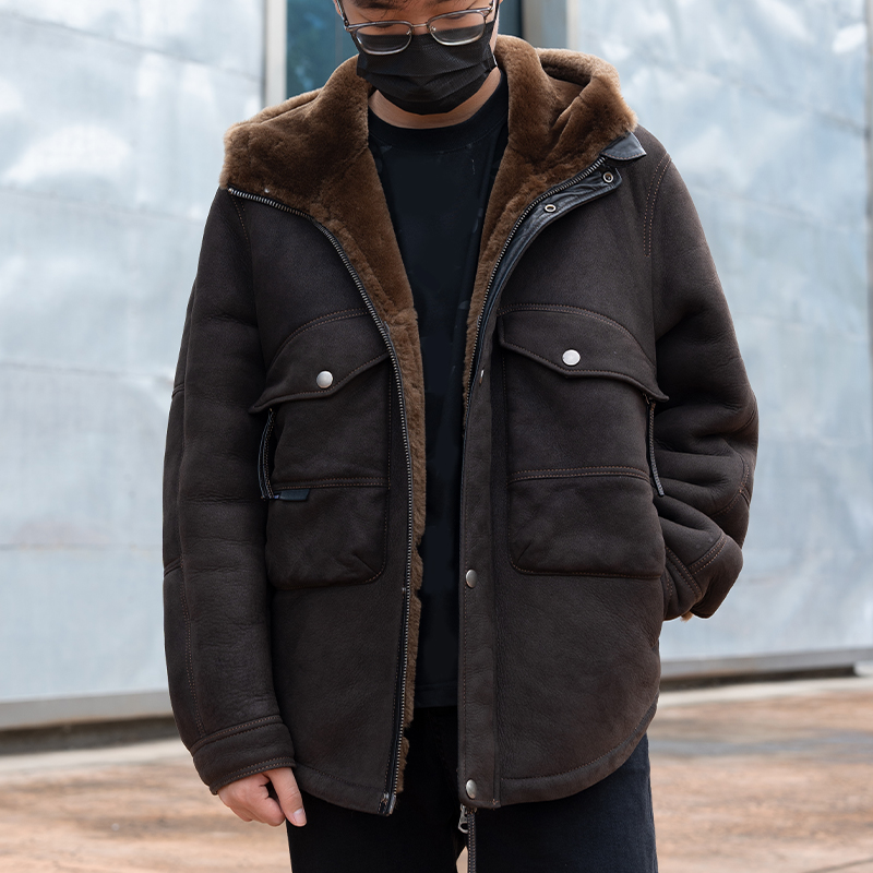 2513冬季新款原生态皮毛一体外套