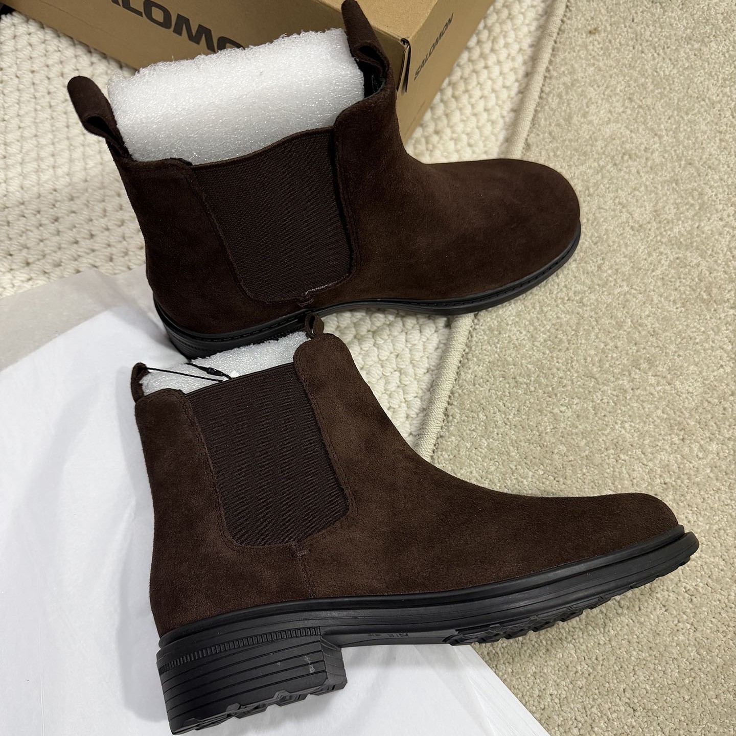 经典圆头小皮靴 松紧带套筒短靴 全皮短筒马丁靴低跟女靴子大码靴